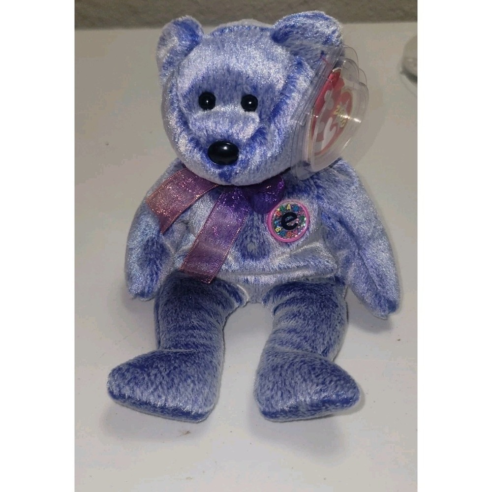 Ty Beanie Baby‎ Bear Plush Periwinkle February 8 2000 Retired Tags Vintage Y2K